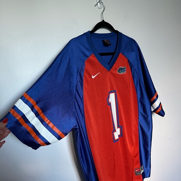 Vintage Nike Florida Gators NCAA Football Jersey #1 Blue Orange Men's Size Large - Picture 7 of 14